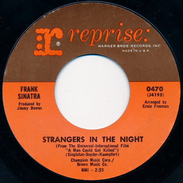 Frank Sinatra : Strangers In The Night / Oh, You Crazy Moon (7", Single, San)