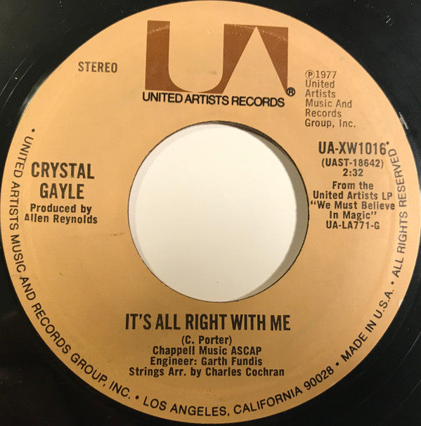 Crystal Gayle : Don't It Make My Brown Eyes Blue (7", Ter)