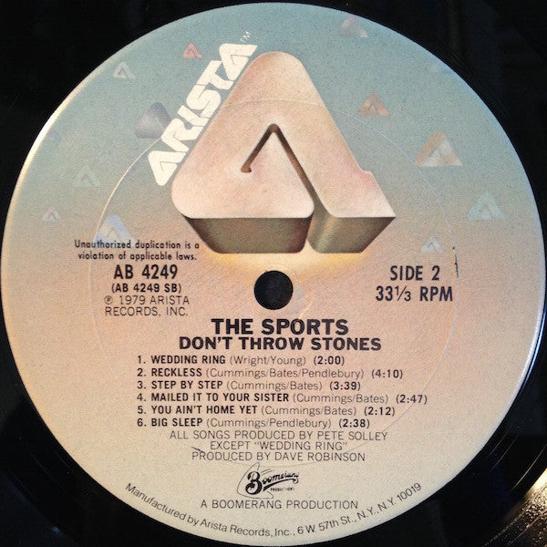 The Sports : Don't Throw Stones (LP, Album, Ter)