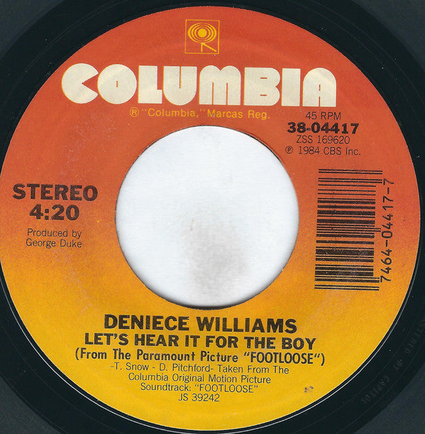 Deniece Williams : Let's Hear It For The Boy (7", Single, Styrene, Car)