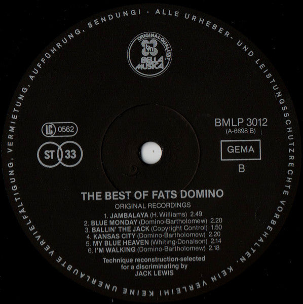 Fats Domino : The Best Of Fats Domino (LP, Comp)