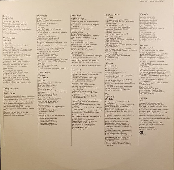 Carole King : Fantasy (LP, Album, San)