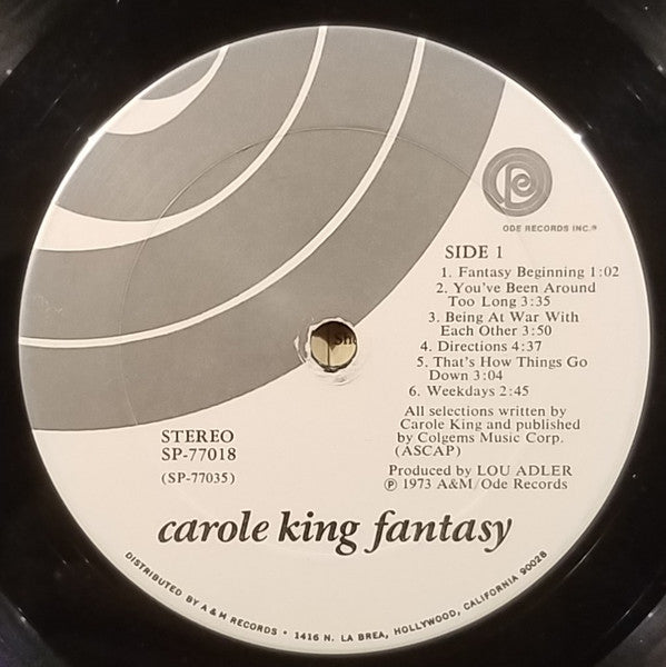 Carole King : Fantasy (LP, Album, San)