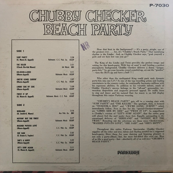 Chubby Checker : Beach Party (LP, Album, Mono)