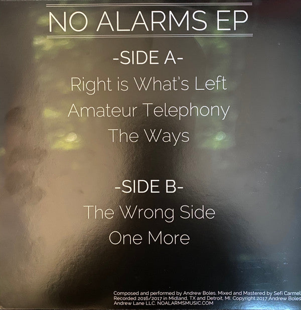 No Alarms : No Alarms EP (12", EP, Ltd, Gre)