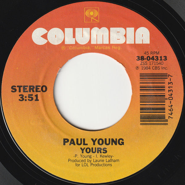 Paul Young : Come Back And Stay (7", Single, Styrene, Pit)