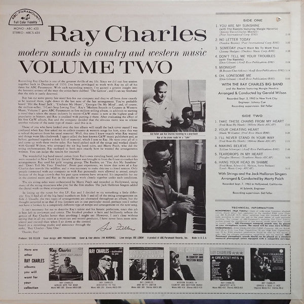 Ray Charles : Modern Sounds In Country And Western Music Volume Two (LP, Album, RE)