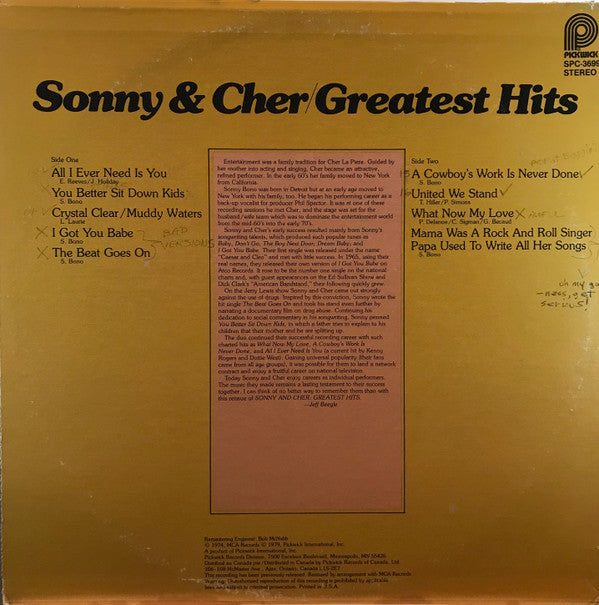 Sonny & Cher : Greatest Hits (LP, Comp)