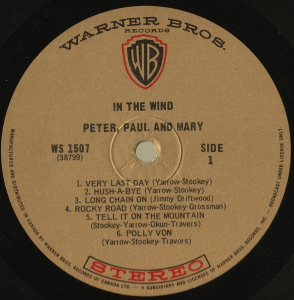 Peter, Paul And Mary* : In The Wind (LP, Album)