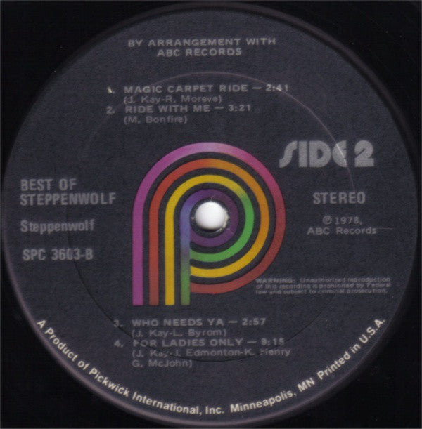 Steppenwolf : The Best Of Steppenwolf (LP, Comp, RM)
