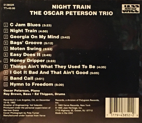 The Oscar Peterson Trio : Night Train (CD, Album, RE)