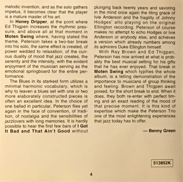 The Oscar Peterson Trio : Night Train (CD, Album, RE)