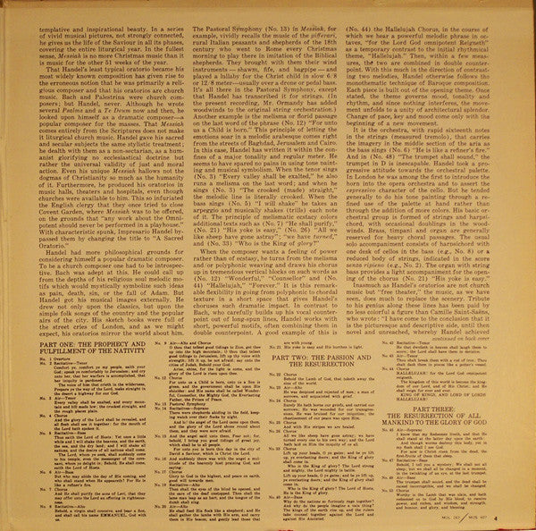 George Frederick Handel*, The Philadelphia Orchestra, Eugene Ormandy / The Mormon Tabernacle Choir*, Richard P. Condie : Messiah (2xLP, Album, RE, RM)