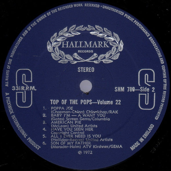 The Top Of The Poppers : Top Of The Pops Vol. 22 (LP, Album)