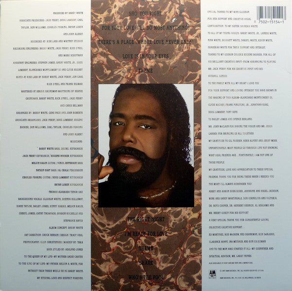 Barry White : The Right Night & Barry White (LP, Album, EMW)