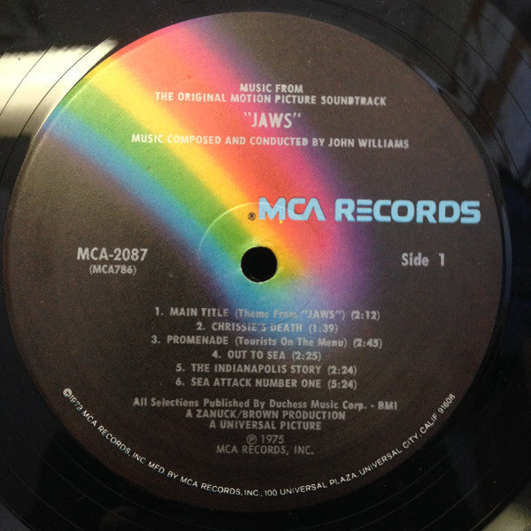 John Williams (4) : Jaws (Music From The Original Motion Picture Soundtrack) (LP, Album, Pin)