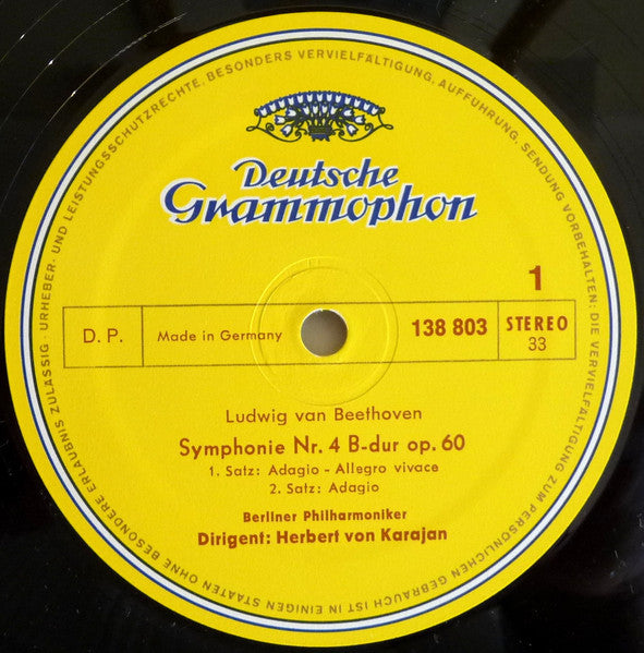 Beethoven* - Berliner Philharmoniker · Herbert von Karajan : Symphonie Nr. 4 (LP, RE, RP)
