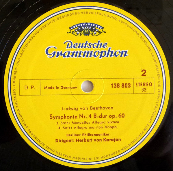 Beethoven* - Berliner Philharmoniker · Herbert von Karajan : Symphonie Nr. 4 (LP, RE, RP)