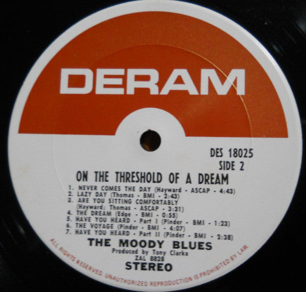 The Moody Blues : On The Threshold Of A Dream (LP, Album, Ter)
