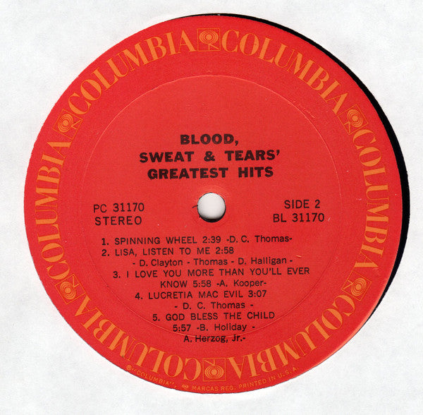 Blood, Sweat & Tears* : Blood, Sweat & Tears Greatest Hits (LP, Comp, Ter)