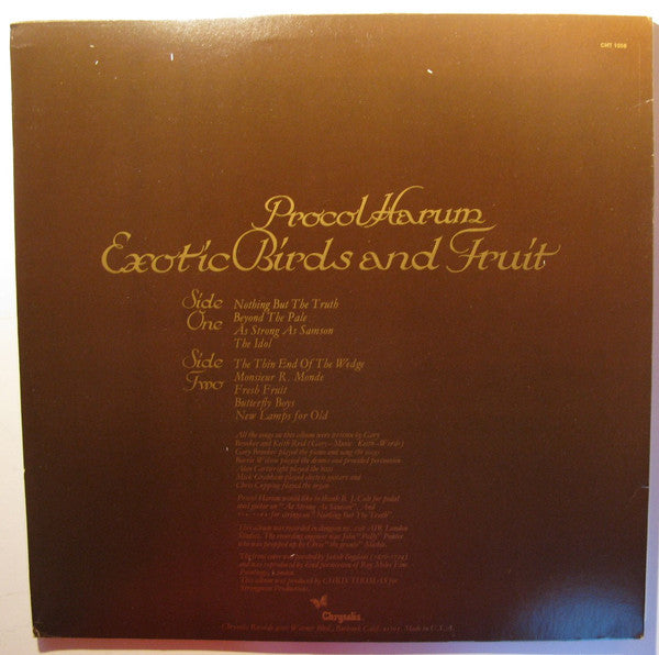 Procol Harum : Exotic Birds And Fruit (LP, Album, San)