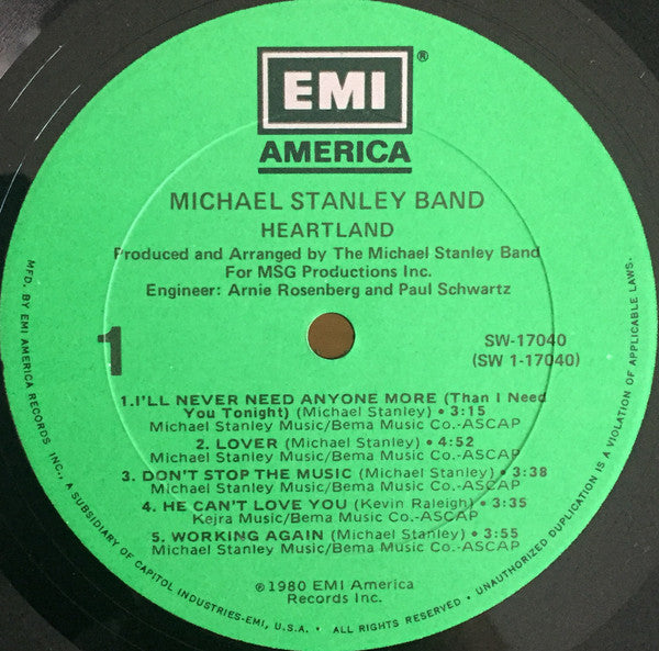 Michael Stanley Band : Heartland (LP, Album)