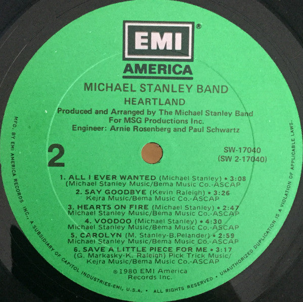 Michael Stanley Band : Heartland (LP, Album)