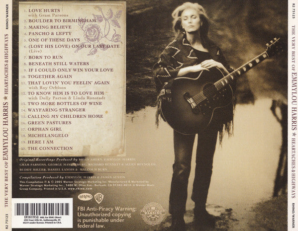 Emmylou Harris : The Very Best Of Emmylou Harris: Heartaches & Highways (CD, Comp, Club)