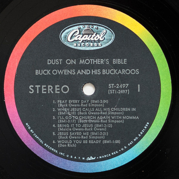Buck Owens And His Buckaroos : Dust On Mother's Bible (Songs Of Faith And Religion) (LP, Album, Scr)