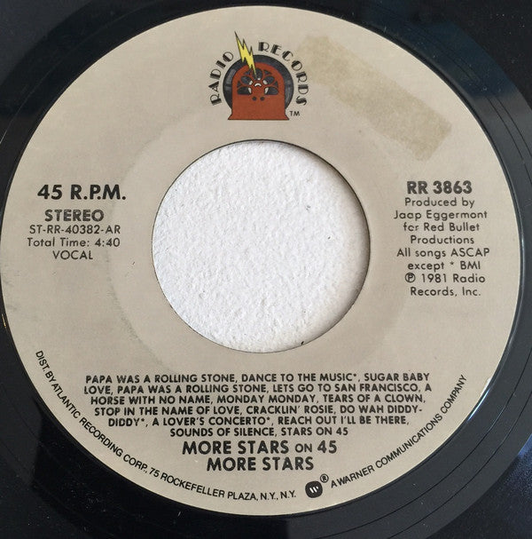 Stars On 45 : More Stars On 45 (7", Single, Styrene, AR )
