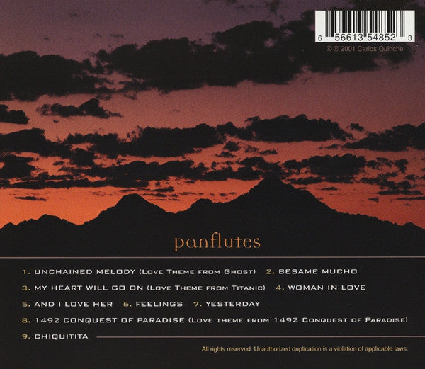 Carlos Quinche : Panflutes (Enchanting Contemporary Melodies) (CD, Album)