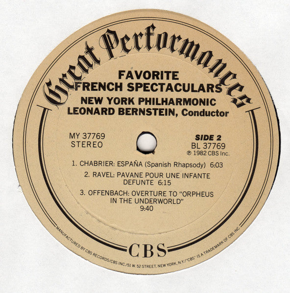 New York Philharmonic : Favorite French Spectaculars (LP, Comp, RM, Ter)