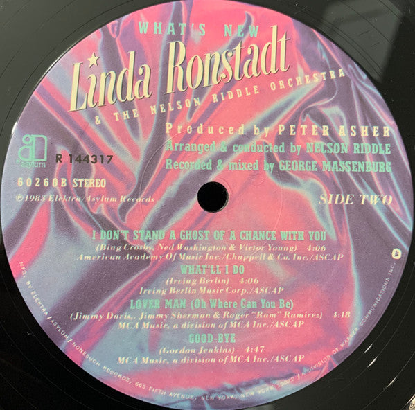 Linda Ronstadt & The Nelson Riddle Orchestra* : What's New (LP, Album, Club, RCA)