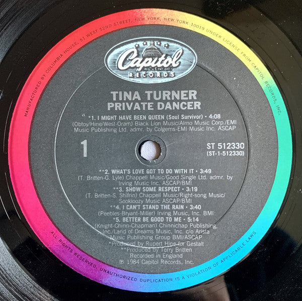 Tina Turner : Private Dancer (LP, Album, Club)