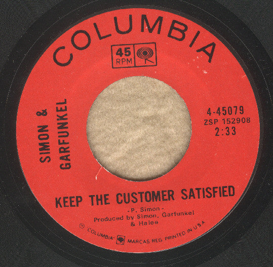 Simon & Garfunkel : Bridge Over Troubled Water / Keep The Customer Satisfied (7", Single, Ter)