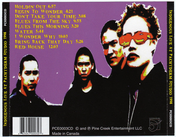 Indigenous (2) : Live At Pachyderm Studio 1998 (CD, Album)