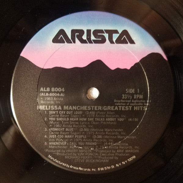 Melissa Manchester : Greatest Hits (LP, Comp, Club, Car)