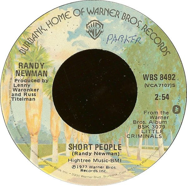 Randy Newman : Short People / Old Man On The Farm (7", LA )