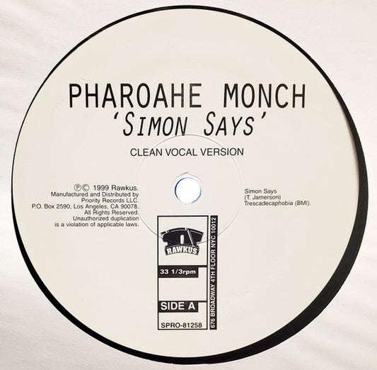 Pharoahe Monch : Simon Says (12", Promo)