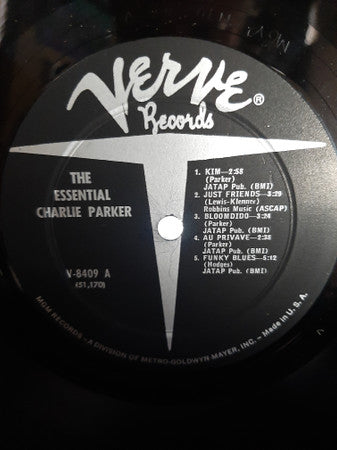 Charlie Parker : The Essential Charlie Parker (LP, Comp, Mono)