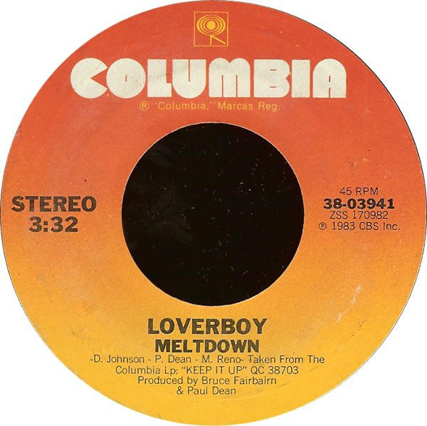 Loverboy : Hot Girls In Love B/W Meltdown (7", Single, Styrene, Pit)