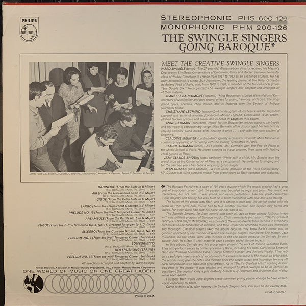 The Swingle Singers* : Going Baroque (LP, Mono)
