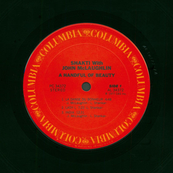 Shakti (2) With John McLaughlin : A Handful Of Beauty (LP, Album, Pit)