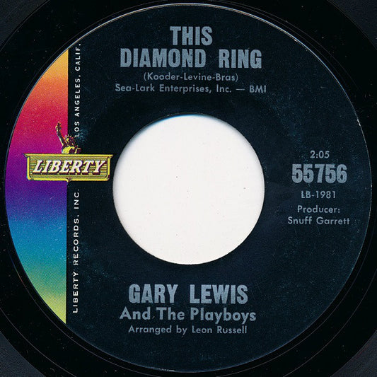 Gary Lewis And The Playboys* : This Diamond Ring / Hard To Find (7", Styrene, She)