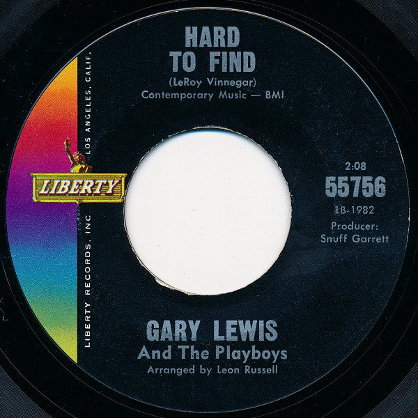 Gary Lewis And The Playboys* : This Diamond Ring / Hard To Find (7", Styrene, She)