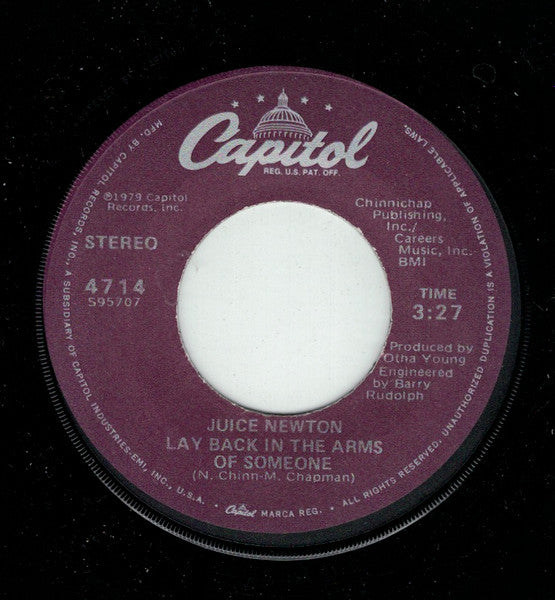 Juice Newton : Lay Back In The Arms Of Someone (7", Single)