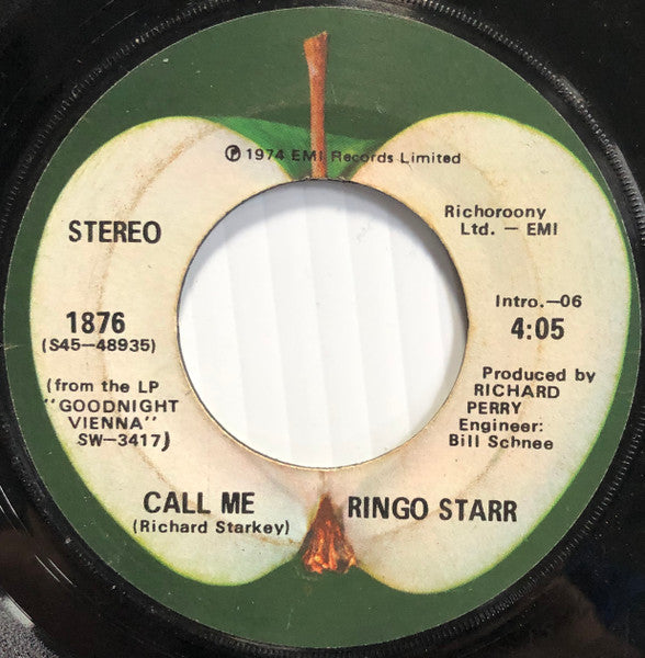 Ringo Starr : Only You / Call Me (7", Single, Jac)