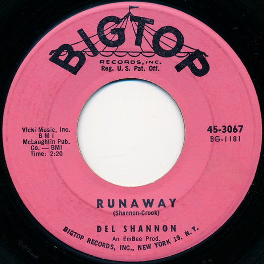 Del Shannon : Runaway / Jody (7", Single)