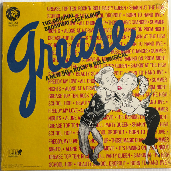 Various : Grease - The Original Broadway Cast Album (LP, Album, Club, RCA)