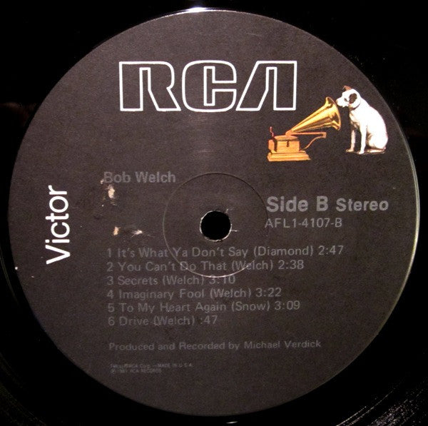 Bob Welch : Bob Welch (LP, Album, Ind)